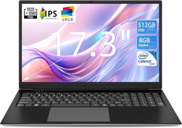 SGIN 17.3 Inch Laptop 8GB DDR4 512GB SSD